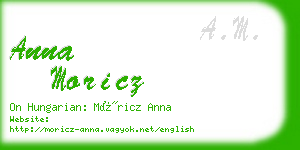 anna moricz business card
